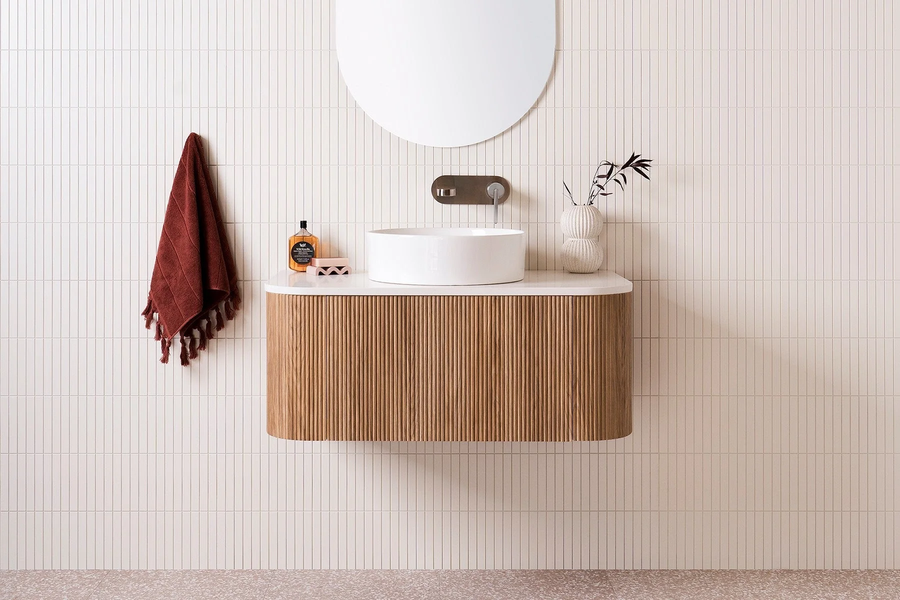 ADP Waverley Curved Wall Hung 900mm Vanity Cabinet - Image 2