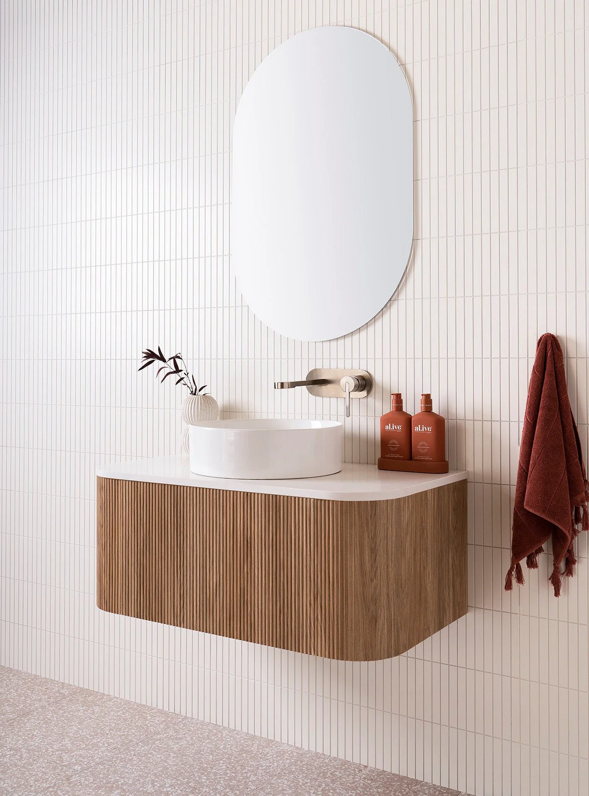 ADP Waverley Curved Wall Hung 750mm Vanity Cabinet - Image 3