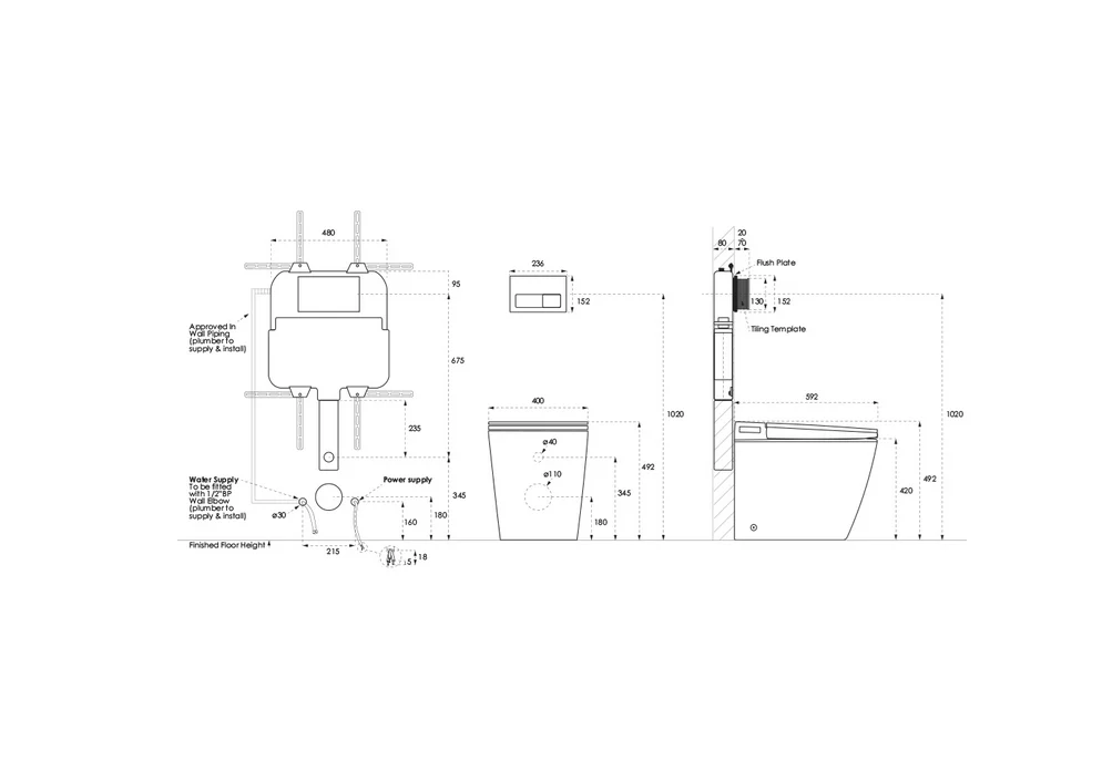 Argent Evo Wall Faced Smart Bidet Toilet Package - Image 7