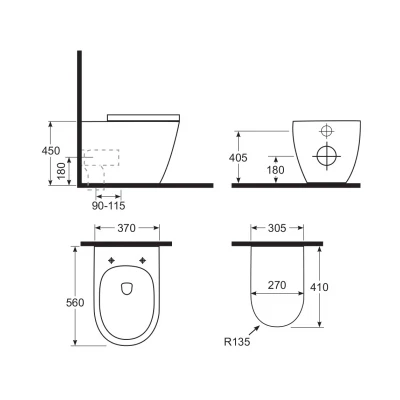 Argent Grace Wall Face Package with Inwall Cistern - Image 4
