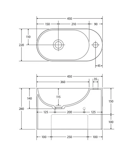 Ari Solid Surface Wall Basin - Image 3