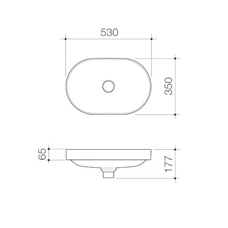 Caroma Liano II 530mm Pill Inset Basin - Image 4