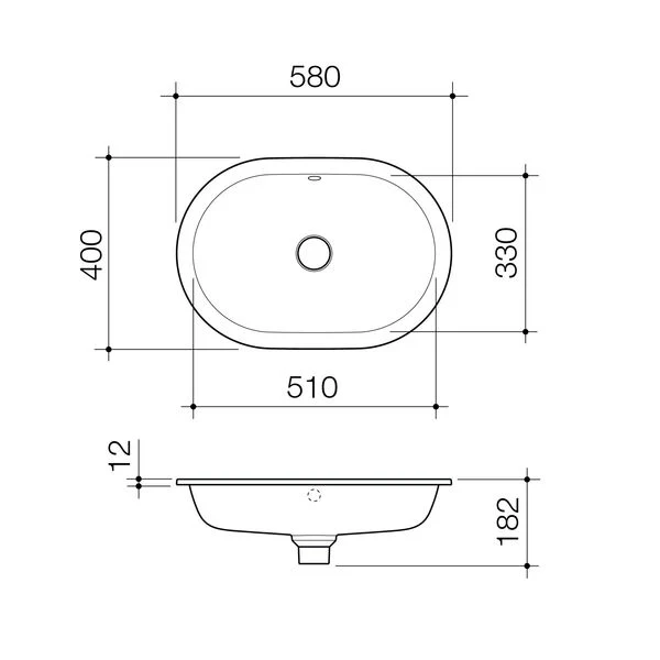 Caroma Liano II 580mm Pill Undercounter Basin - Image 4