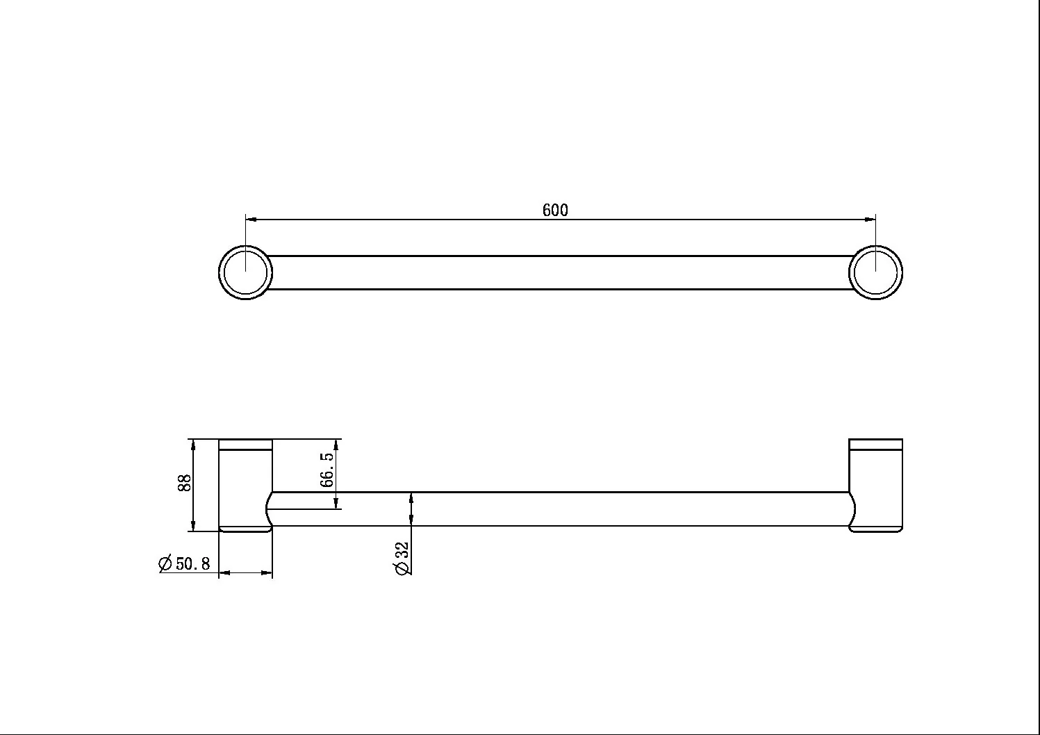 Mecca Care 32mm Grab Rail 600mm - Image 7