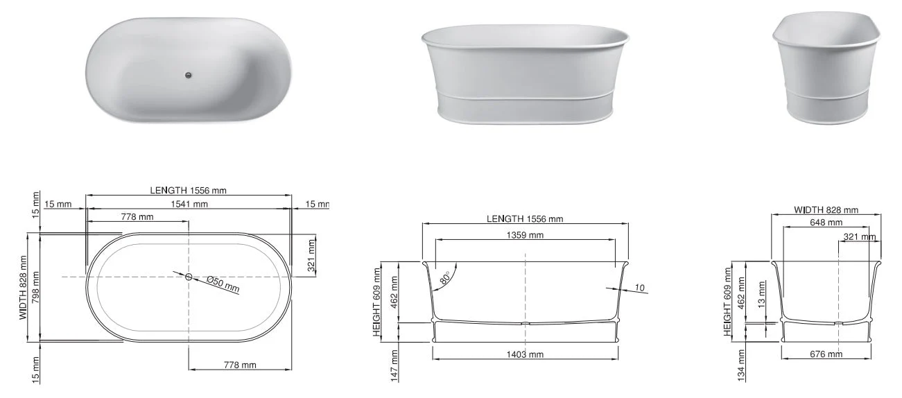 Dado Julia Freestanding Bath - Image 3