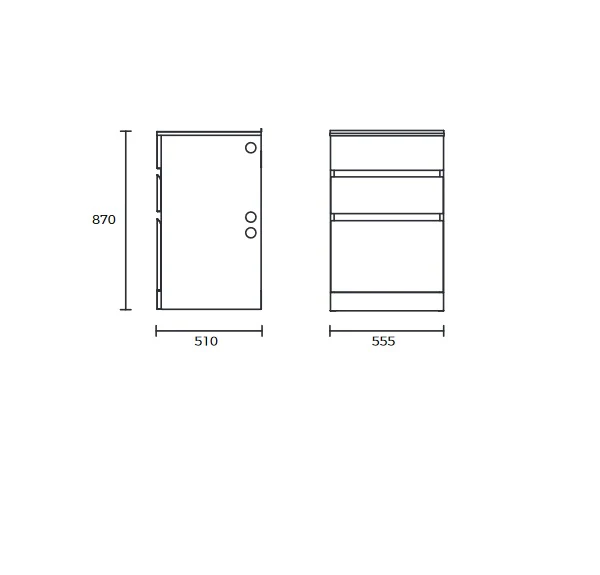 Excellence 45L Matte Black Laundry Cabinet - Image 3