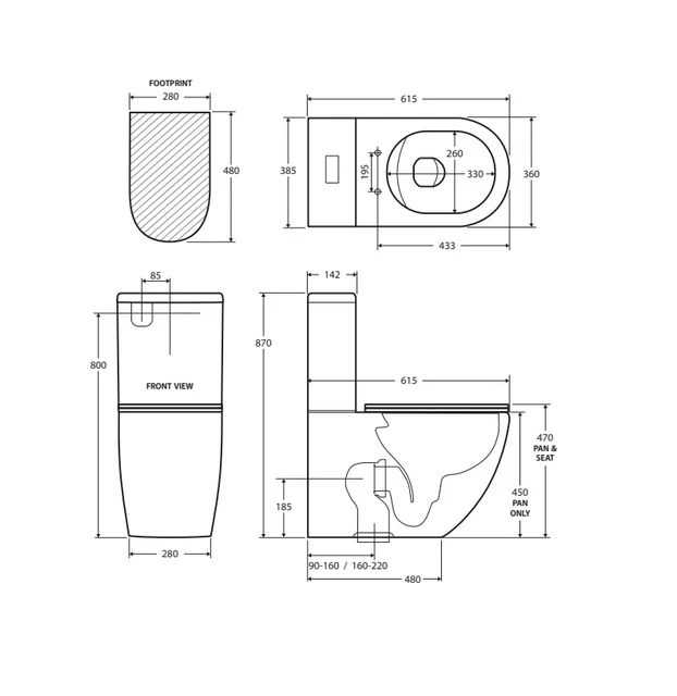 Fienza Alix BTW Toilet Suite with Slim Seat - Image 3