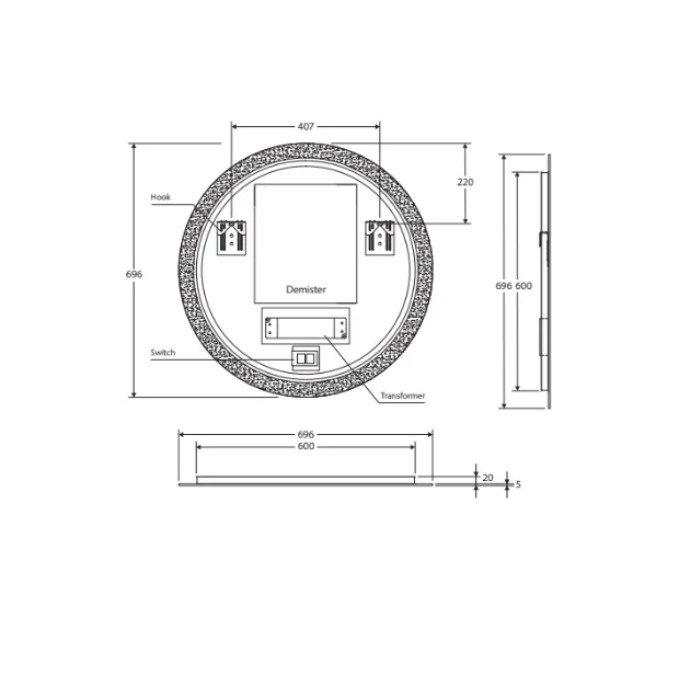 Fienza Kaya Round Led Mirror - Image 3