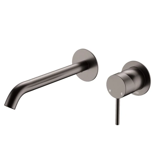 Fienza Kaya Wall Basin/Bath Mixer 160mm Round Plate