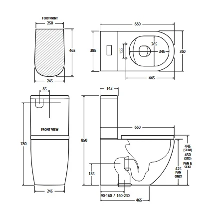 Fienza Koko Tornado Flush BTW Toilet Suite - Image 3