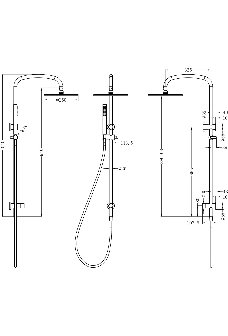 Novas Frame Twin Shower System - Image 7