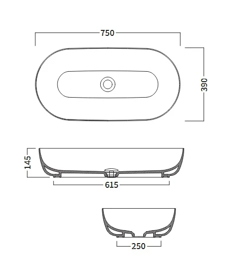 Happy Hour Oval 75 Under Counter Basin - Image 2