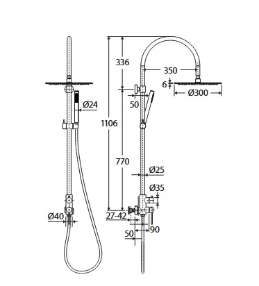 Kaya Wall Mount Outdoor Shower - Image 3