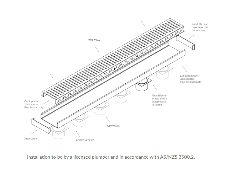 Lauxes NeXT Slotted Shower Grate Kit Midnight Black - Image 3