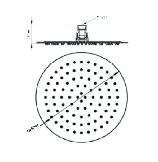 Matte Black Ino Round Stainless Steel Rain Shower Head - Image 3