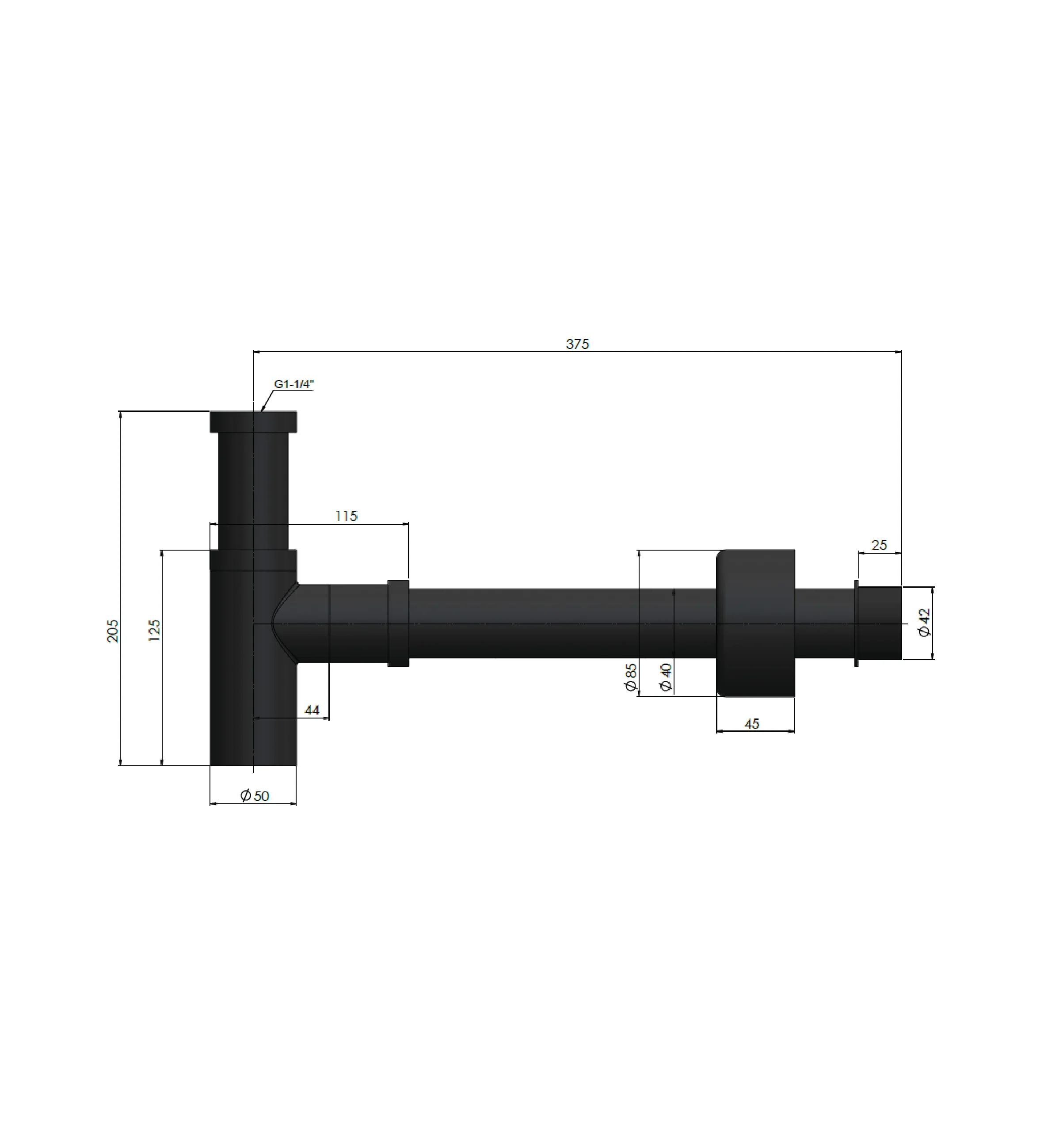 Meir Round Bottle Trap for 32mm basin waste and 40mm outlet - Image 7