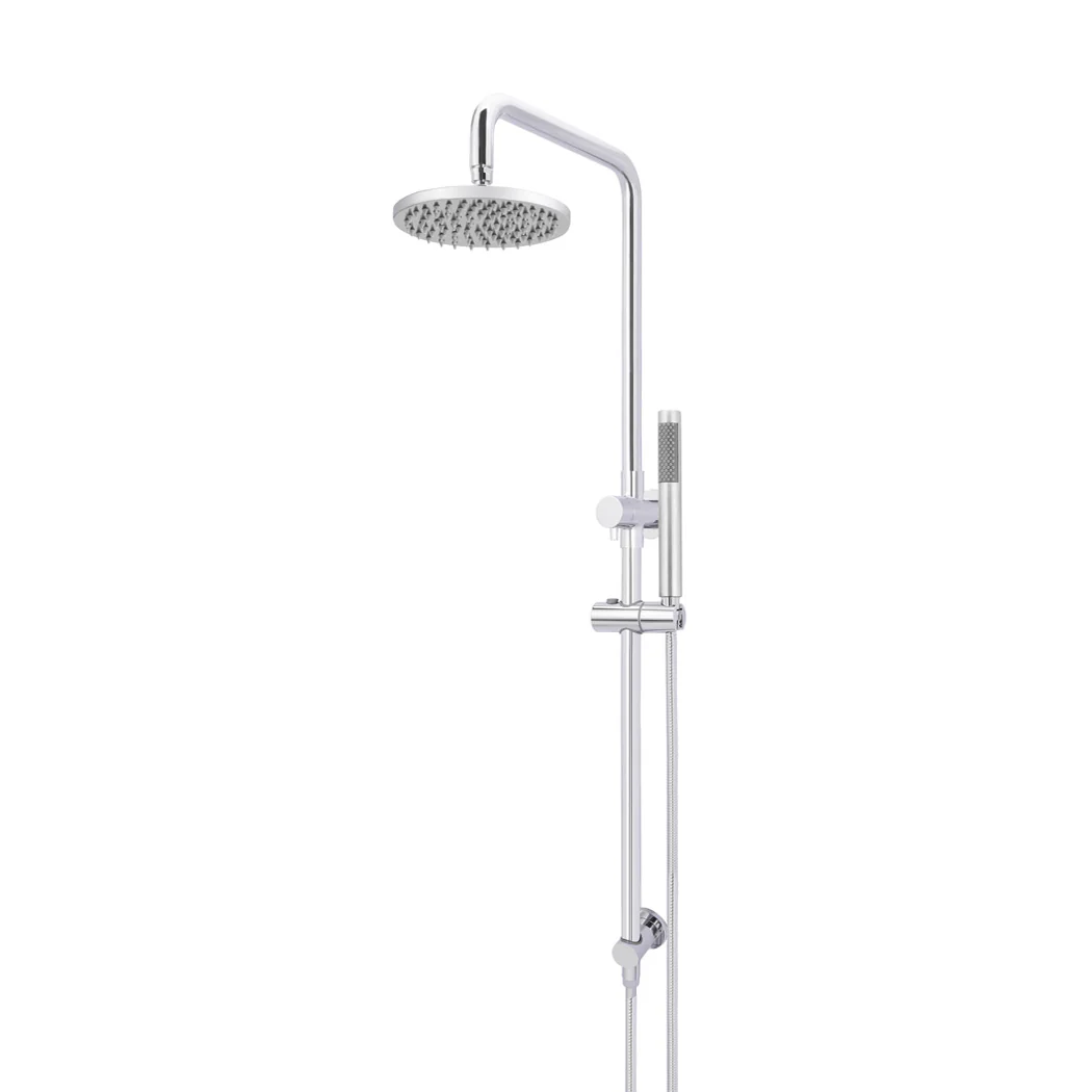 Meir Round Combination Shower Rail, 200mm Rose, Single Function Hand Shower