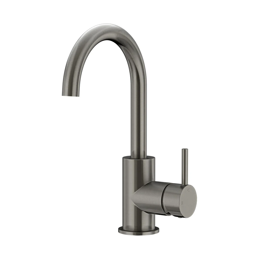 Meir Round Gooseneck Basin Mixer with Cold Start - Image 5