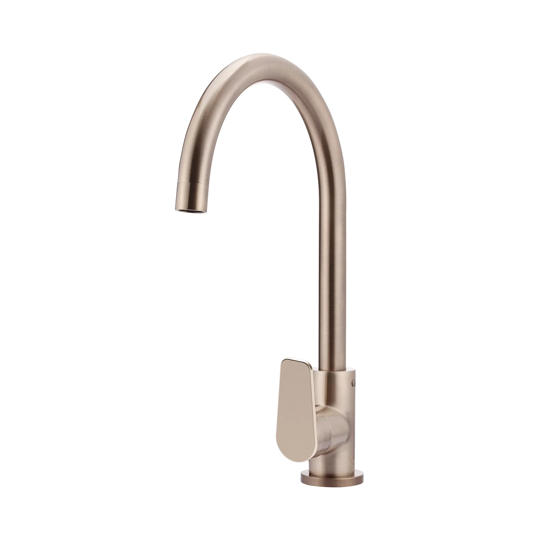 Meir Round Gooseneck Kitchen Mixer Tap with Paddle Handle - Image 3