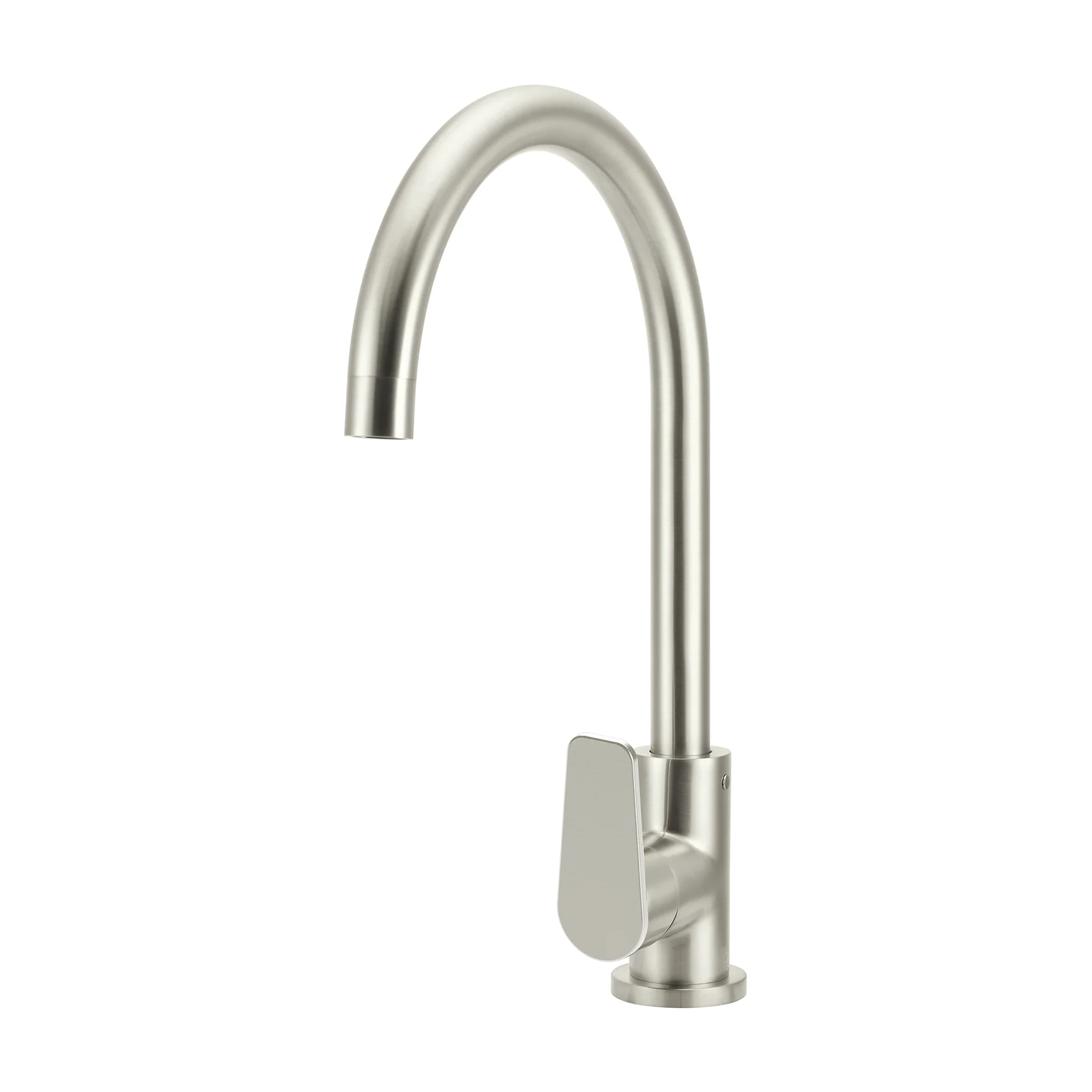 Meir Round Gooseneck Kitchen Mixer Tap with Paddle Handle - Image 4
