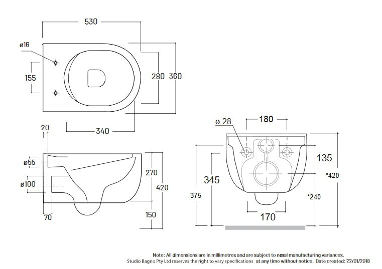 Milady Rimless Wall Hung Pan - Image 4