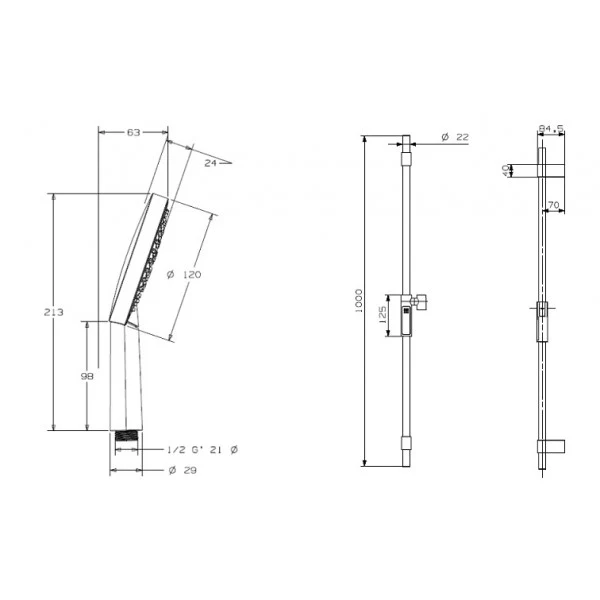 NDW Aria 3F Rail Shower - Image 4