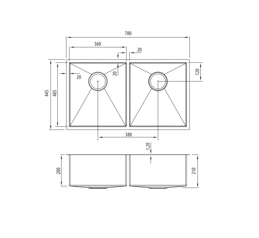 Oliveri Spectra Double Bowl Copper Sink - Image 3