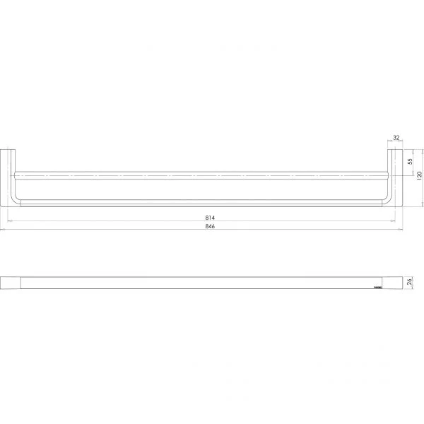Phoenix Gloss 800mm Double Towel Rail - Image 6