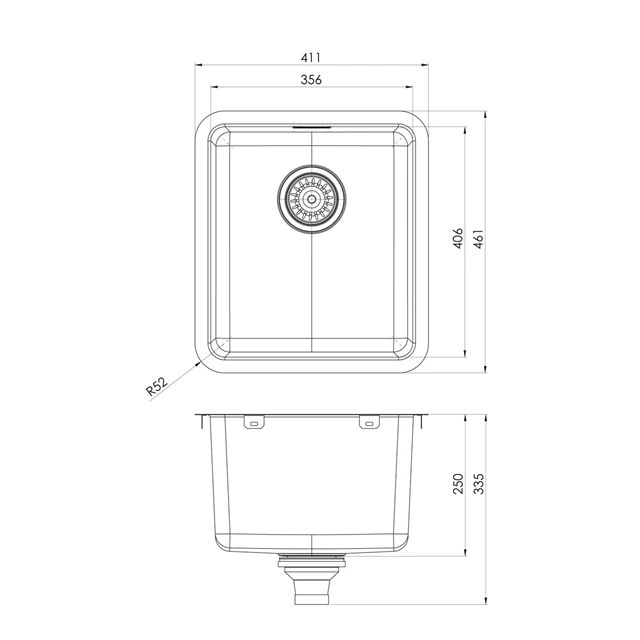 Phoenix Series 2000 Stainless Steel Single Bowl Sink with Overflow - Image 2