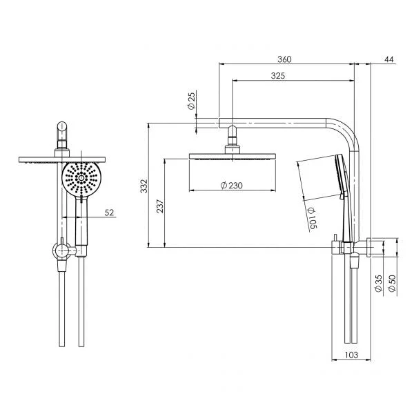 Phoenix Vivid Slimline Compact Twin Shower - Image 6