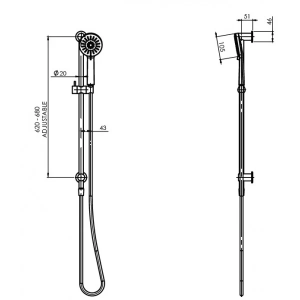 Phoenix Vivid Slimline Water Through Rail Shower - Image 6