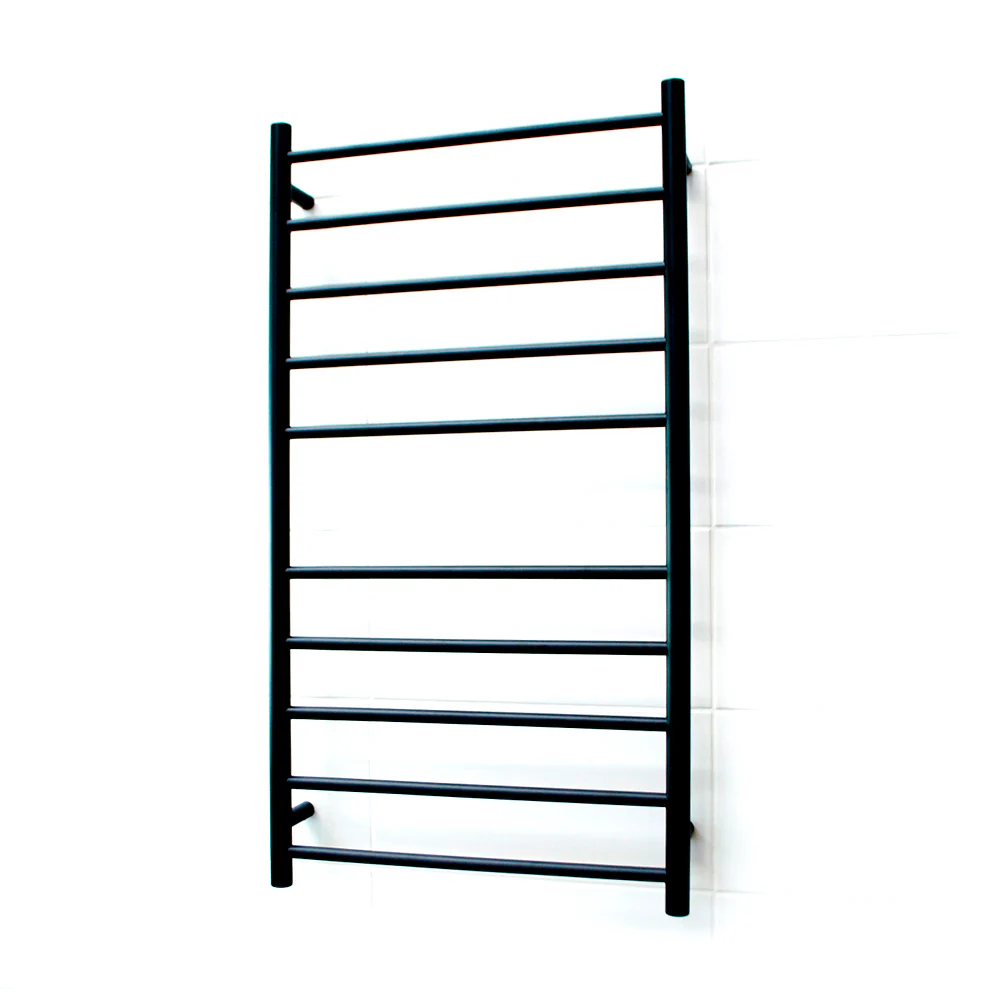 Radiant Heated Round Ladder 600 x 1100mm Matt Black