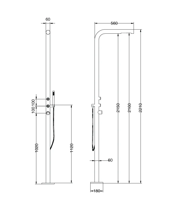 Rainware Avoca Freestanding Outdoor Shower - Image 5