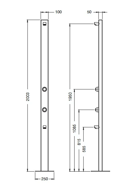 Rainware Beach Slim with Footwash 5001 Outdoor Shower - Image 3