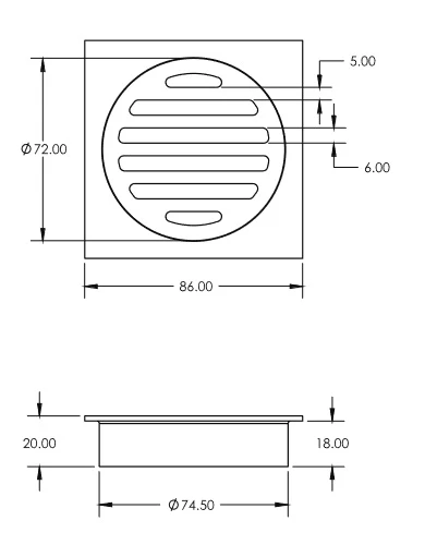 Square 316 Stainless Steel Floor Waste - Image 3