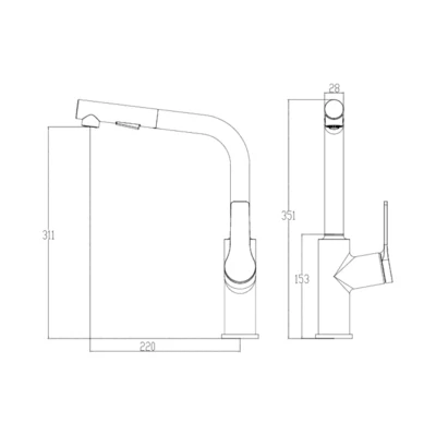 Villeroy & Boch Architectura S Pull Out Kitchen Mixer - Image 6