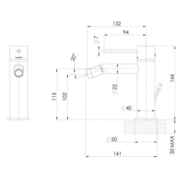 Vivid Slimline Bidet Mixer - Image 5